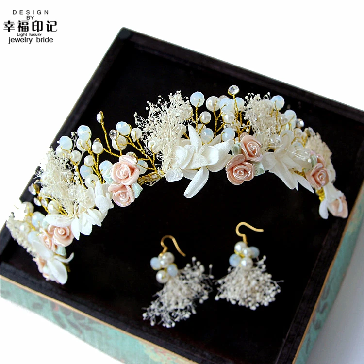 Корейский женский головной убор звезда невесты Sen вечные цветы с ручной короной