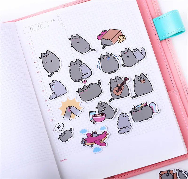 40 pcs fat cat expression homemade sticker for kid diy laptop waterproof skateboard moto phone car toy scrapbooking stickers free global shipping