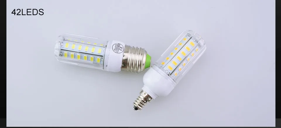 Foxanon E27 E12 кукурузы лампочка 110V Светодиодный светильник 5730 SMD светодиодный светильник 24 30 42 64 80 108 136 светодиодный s Bombillas лампочки лампада светодиодные лампы-ампулы