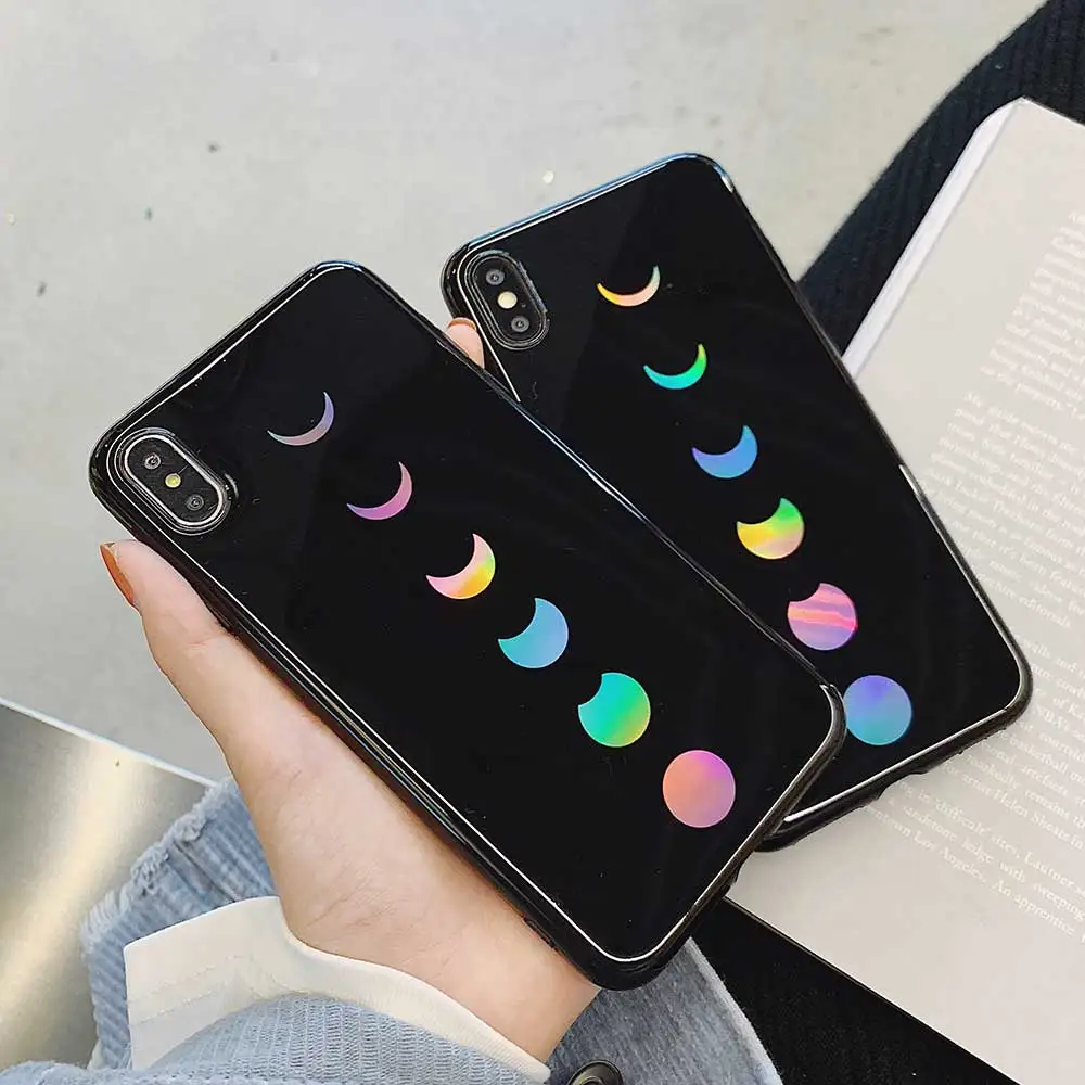 Чехлы Boucho для телефонов iphone XS MAX X XR Модный чехол с лазерным узором Eclipse 8 7 6 6s Plus