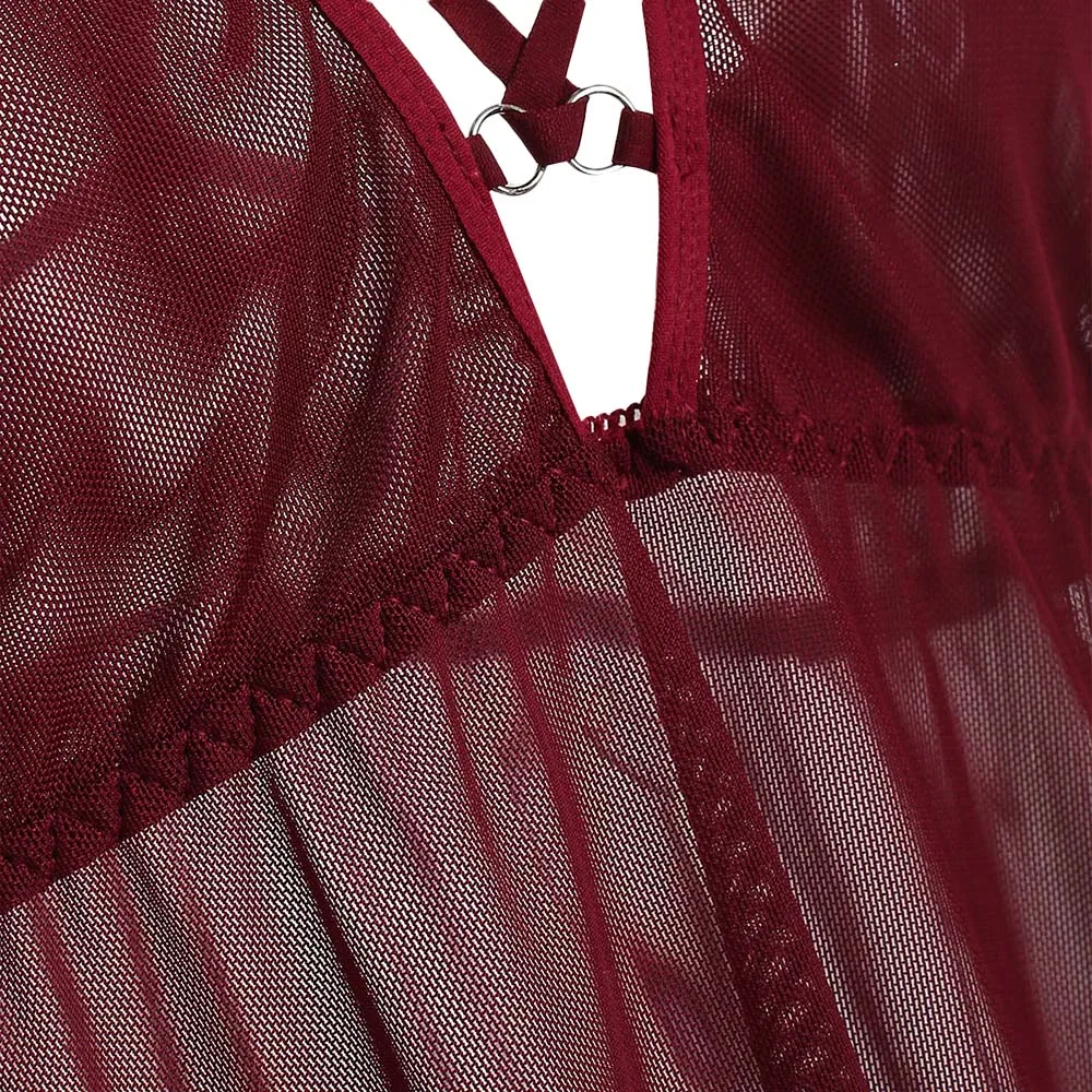 Женская прозрачная ночная сорочка ROSEGAL Однотонная рубашка на тонких бретельках