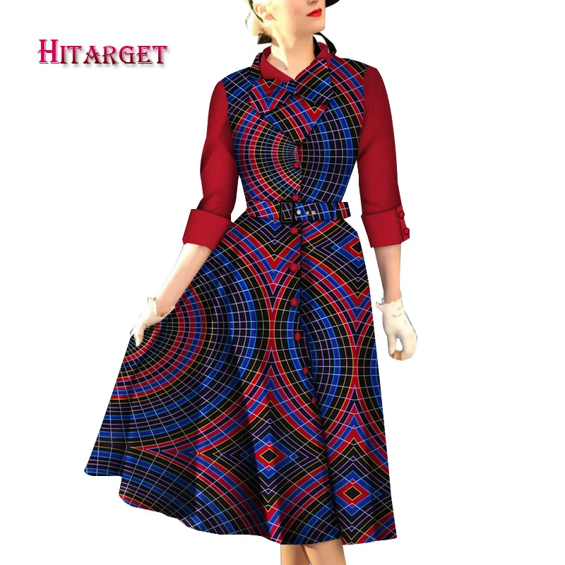 dresses set for women 2 pieces suit top+dress customizable dashiki wax print cotton Hitarget  africa dresses for women WY4506