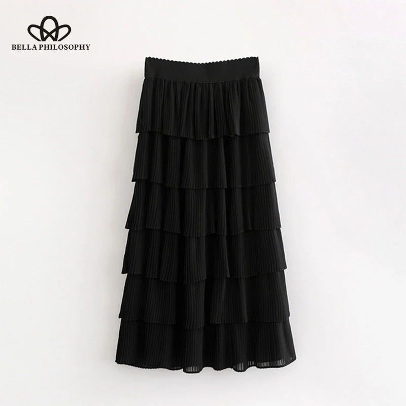 Heydress 2019 Новая Летняя Повседневная складывающаяся Длинная женская юбка с высокой