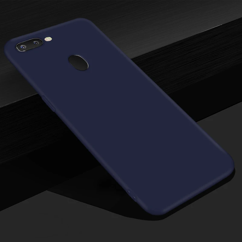 Dark Blue TPU Цвет матовый конфетный, TPU чехол для OPPO F1S F1 плюс F3 F5 F7 F9 R17 Pro R15 мечта R11S плюс R11 R9S R9 прозрачный мягкий чехол - Цвет: Dark Blue TPU