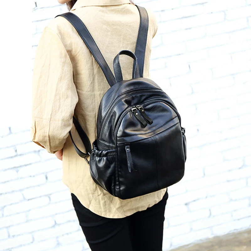 Женские рюкзаки из овечьей кожи винтажная женская сумка на плечо для путешествий