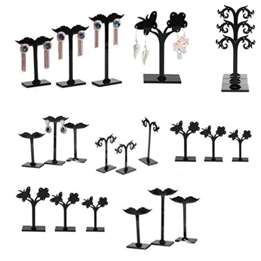 

SZanbana 3Pcs Kit Acrylic Jewelry Display Stand Storage Ear Stud Hanger Holder Show Earring Organizer Earring Displays Rack Gift