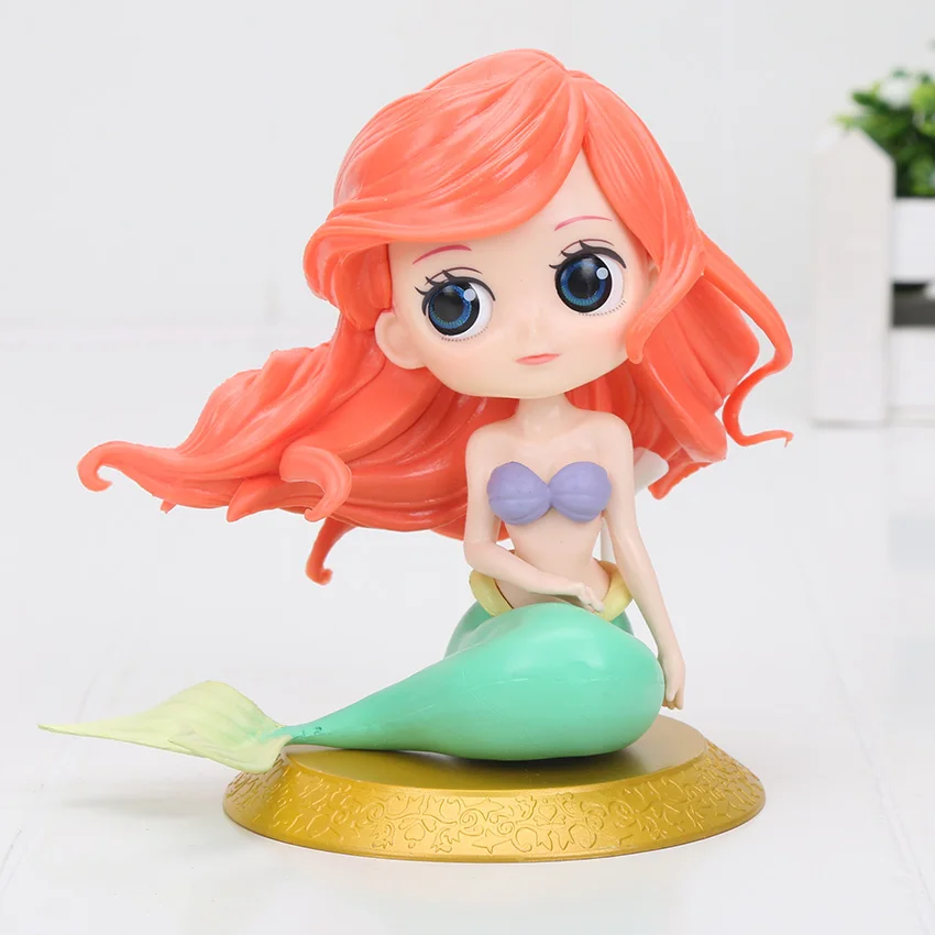 Gold base opp bag 10-20 см Q Posket фигурка русалки Ариэль Принцесса Русалочка украшение торта экшн Коллекционная модель игрушки для девочек Подарки - Цвет: Gold base opp bag