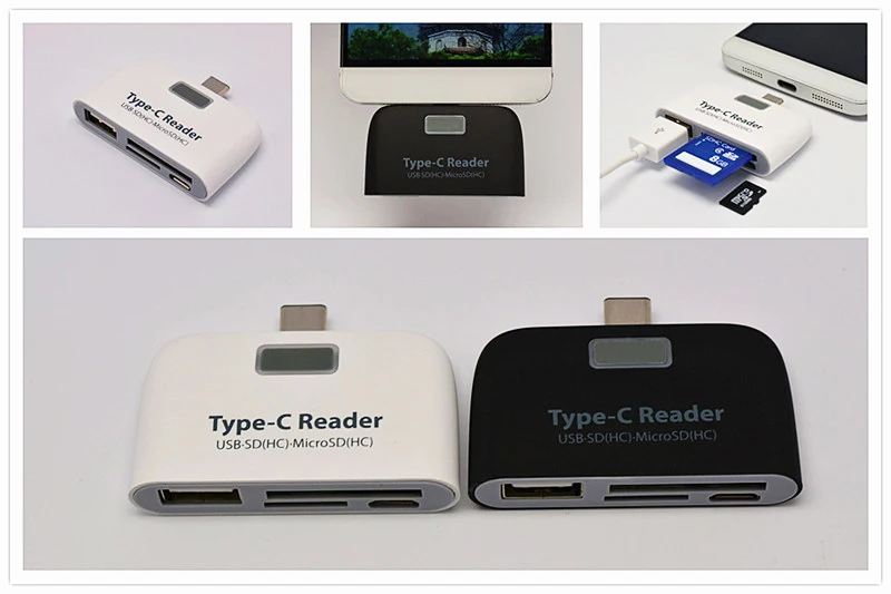 Алюминиевый type-C Micro USB кард-ридер 4 в 1 OTG/TF/SD Смарт мини кард-ридер адаптер USB/Micro USB зарядка порт телефона
