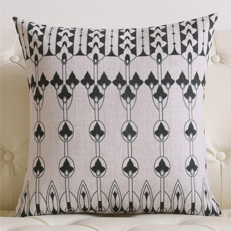 Геометрическая Подушка зеленая подушка Скандинавская льняная наволочка плед