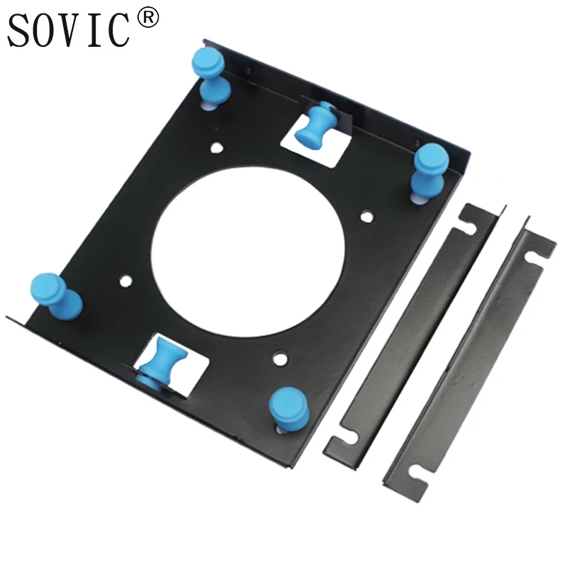 

new Black 3.5 " SATA HDD to 5.25" Bay Hard Disk Drive Shock Absorption Bracket converter mounting kit w/ w 8cm Fan Space