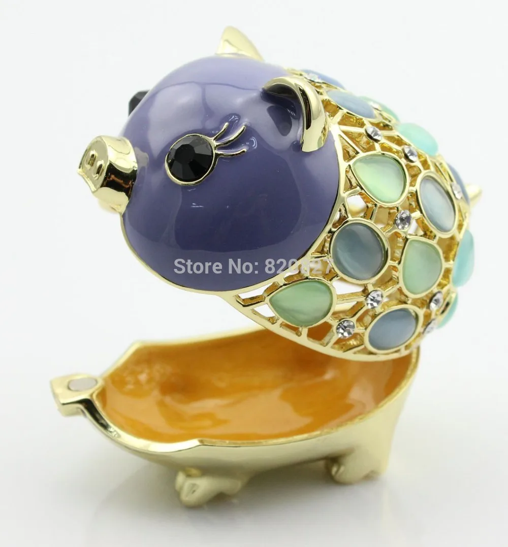 Свинья свинка шкатулка для драгоценностей с инкрустированными кристаллами