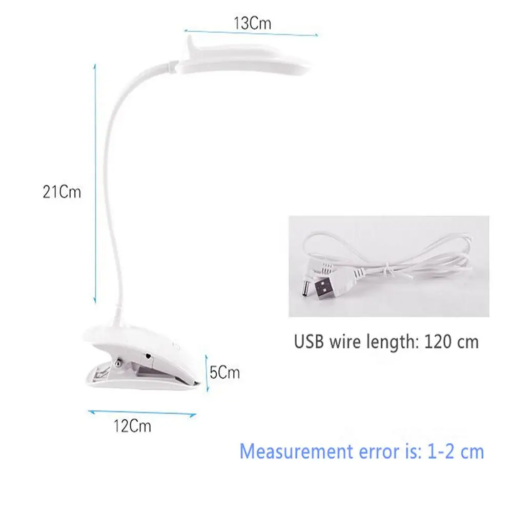 HobbyLane USB Зарядка светодиодная настольная с зажимом лампа гибкой гусиной шеей