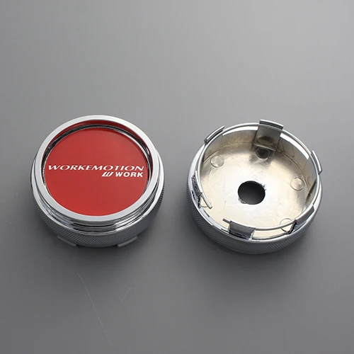 Ком 4 шт. 66/62 мм с наружной резьбой зажим работать против центральный колпачок для диски гоночный автомобиль отделка колпачок ступицы enjoliveur roue работы эмблема, наклейка с логотипом модифицированный - Цвет: red work chrome cap