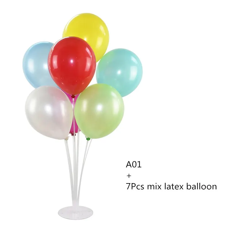 A01 and 7P Ballon 11 70-100 см 7/11 трубки воздушные шары подставка колонна база наклейки держатель шар аксессуары для свадьбы День рождения детский душ вечерние декор стола - Цвет: A01 and 7P Ballon 11