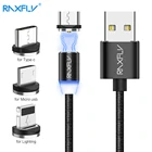 Магнитный зарядный кабель RAXFLY, Micro USB, для iPhone, Samsung S9, кабель USB Type-C, для Huawei P10