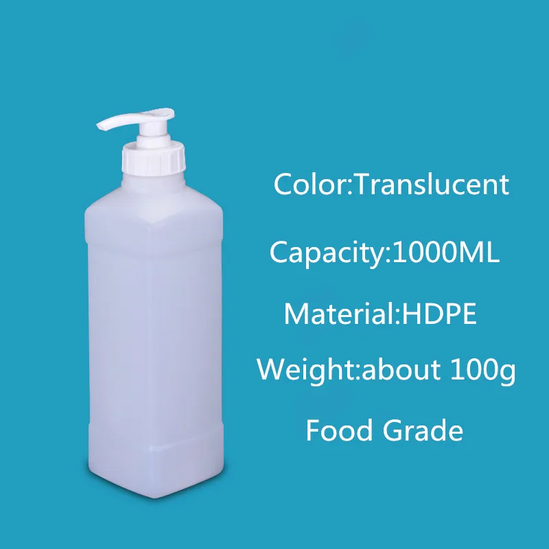 1000ml translucent 250 мл/500 мл/1 л/2 л/3 л пустая пластиковая бутылка с насосом для ванны шампунь жидкий лосьон контейнер для ванной комнаты oragnization - Цвет: 1000ml translucent