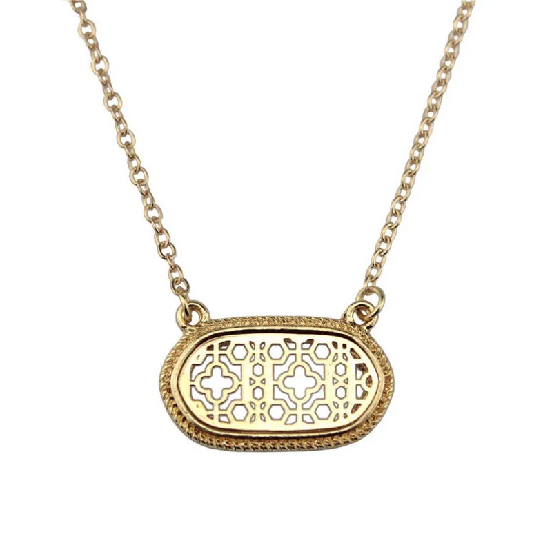 8 цветов на выбор золотая цепочка полый Клевер рамка мини овальный Чокер ожерелья