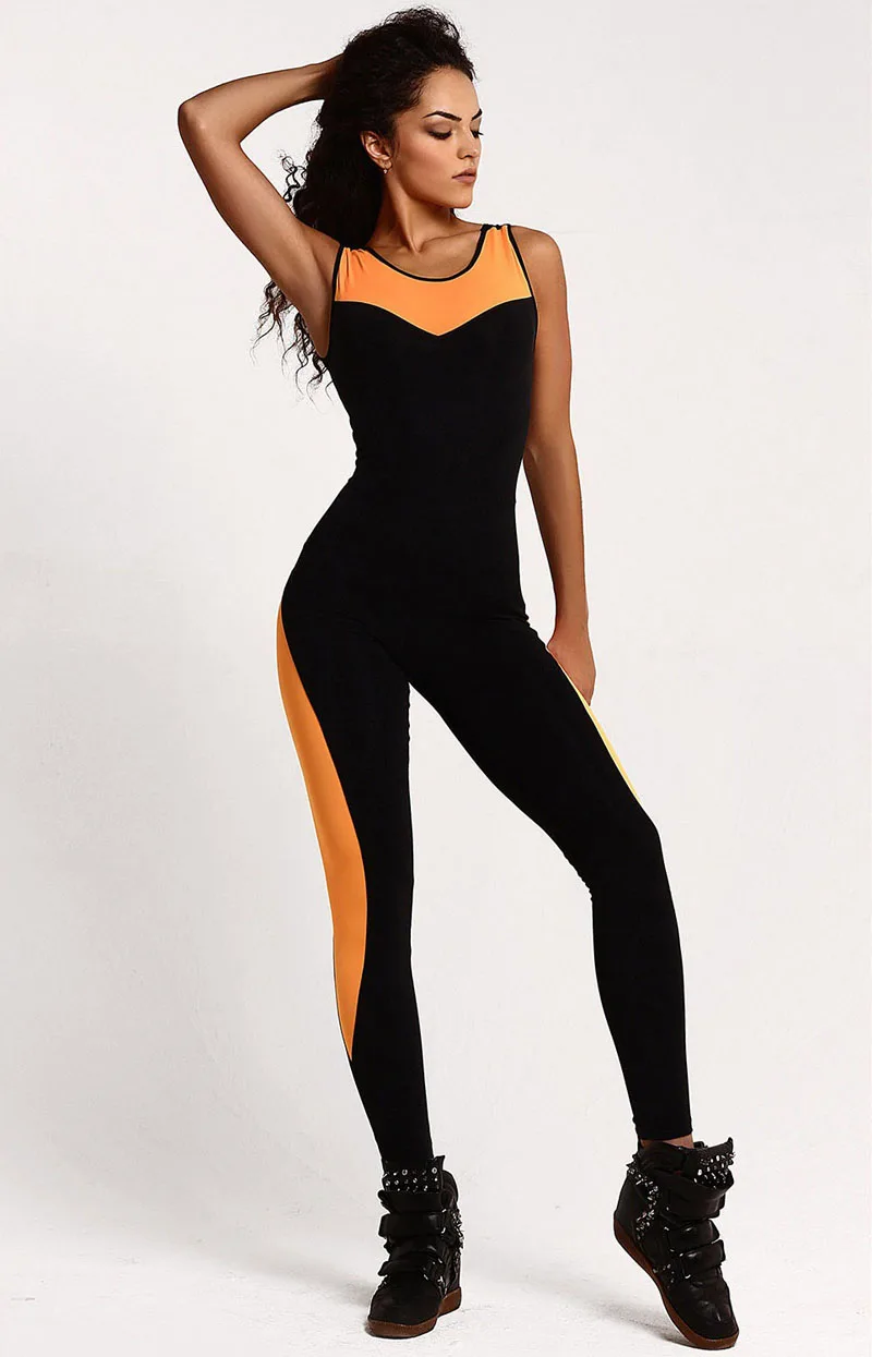 Women's One Piece Yoga Set Sports Suit Mesh Jumpsuits Fitness Gym Suits Elastic Tracksuit Pants Sportswear Leggings | Спорт и