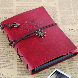 Red Кожаный фотоальбом Ретро Свадебный Гость книга DIY винтажный альбом для зарисовок черные страницы фото книга для юбилея Рождество День Матери - Цвет: Red