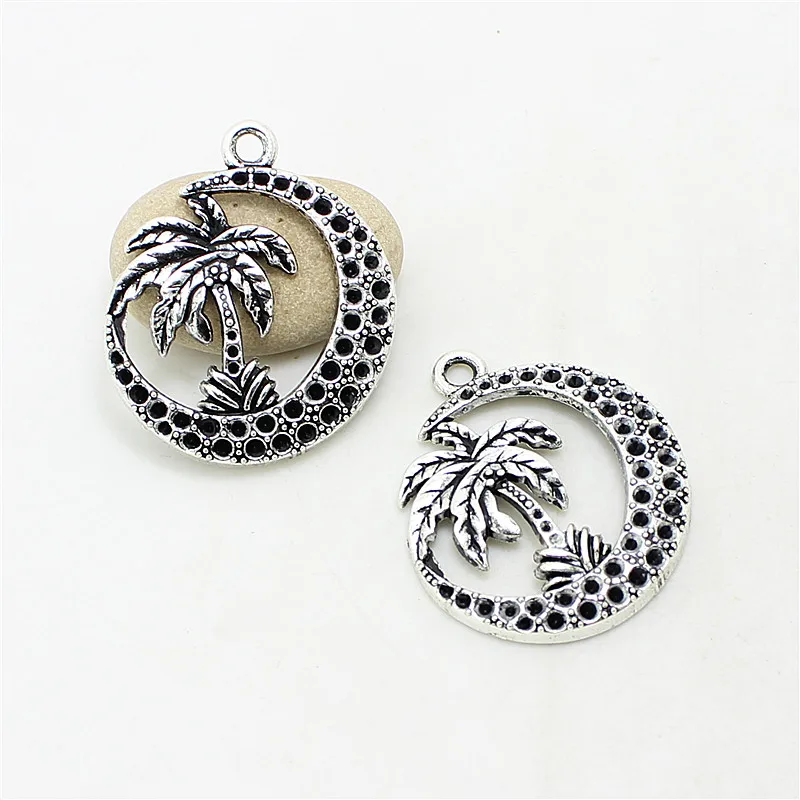 Милые колокольчики оптом 12 шт 31*37 мм сверло кокосовое дерево Луна Подвески подходят старинные антикварные DIY для браслета necklaceD1071