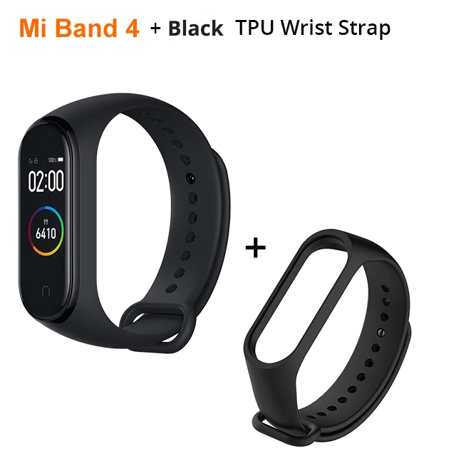 With black Xiaomi Mi Band 4, умный браслет, miband 4, браслет, пульсометр, фитнес, 135 мА/ч, цветной экран, Bluetooth 5,0, xiaomi mi band - Цвет: With black