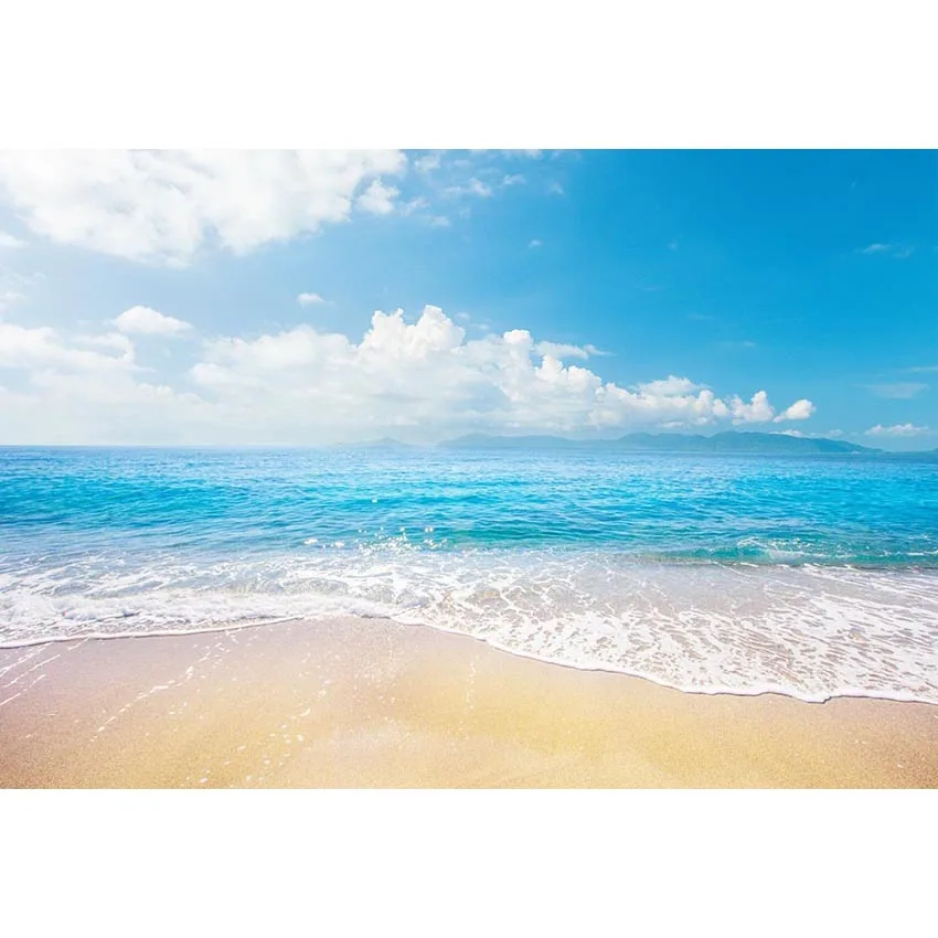 

Vinyl blue sky white cloud sea beach Backdrops Photo Booth Background newborn children wedding Photography Backdrop