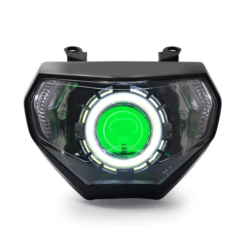 Green Demon Eye KT светодиодный фар для Yamaha FZ09 MT09 - Цвет: Green Demon Eye