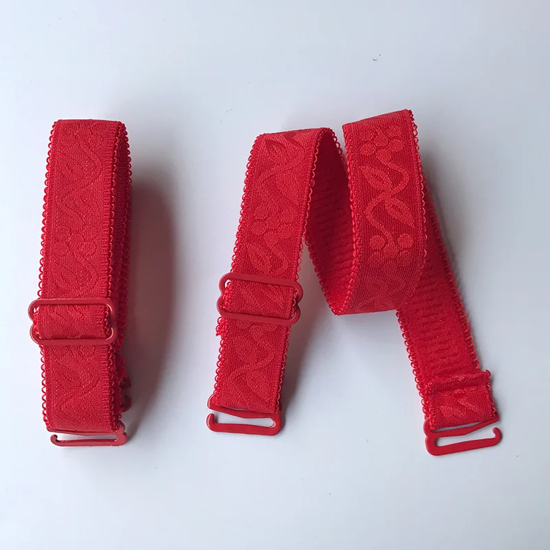 Red La MaxPa, 1 пара, Ширина 1,5 см, Женский нескользящий бюстгальтер, ремни, женские, Двойные Плечи, эластичный, женский бюстгальтер, ремень, аксессуары k250 - Цвет: Red
