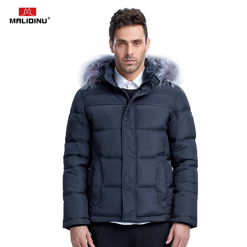 MALIDINU 2022 Men Duck Down Jacket Brand Winter Down Coat Real Fox Fur Mens Down Parka Coats For Men Outwear European Size -30C