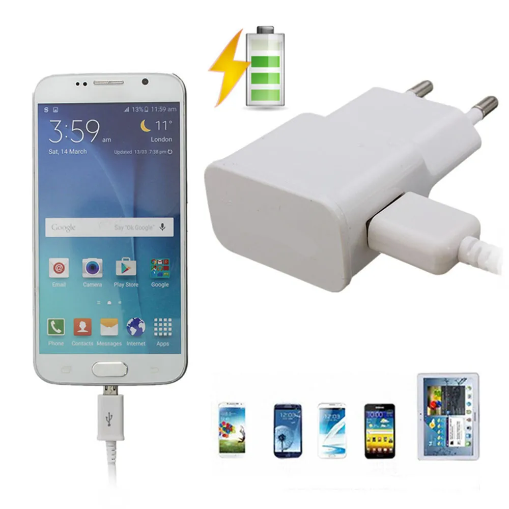 EPULA Micro USB charger + 2A Adapter EU Plug Wall Charger For Samsung Galaxy S3 S4 S6 | Электроника