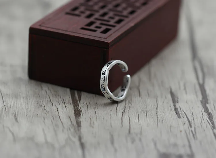 Серебряное украшение S990 в стиле ретро винтажное женское кольцо с ажурными