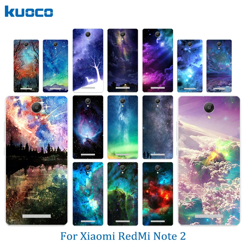 5 дюймов для Xiaomi Redmi Note 2 задняя крышка с рисунком звездного неба прозрачный мягкий