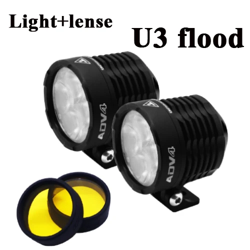 U3 FLOOD Золотой Подиум ADV4 мотоцикл фары 32 Вт 3600LM 6000K XPL V5 светодиодный чип мотоцикл прожектор - Цвет: U3 FLOOD
