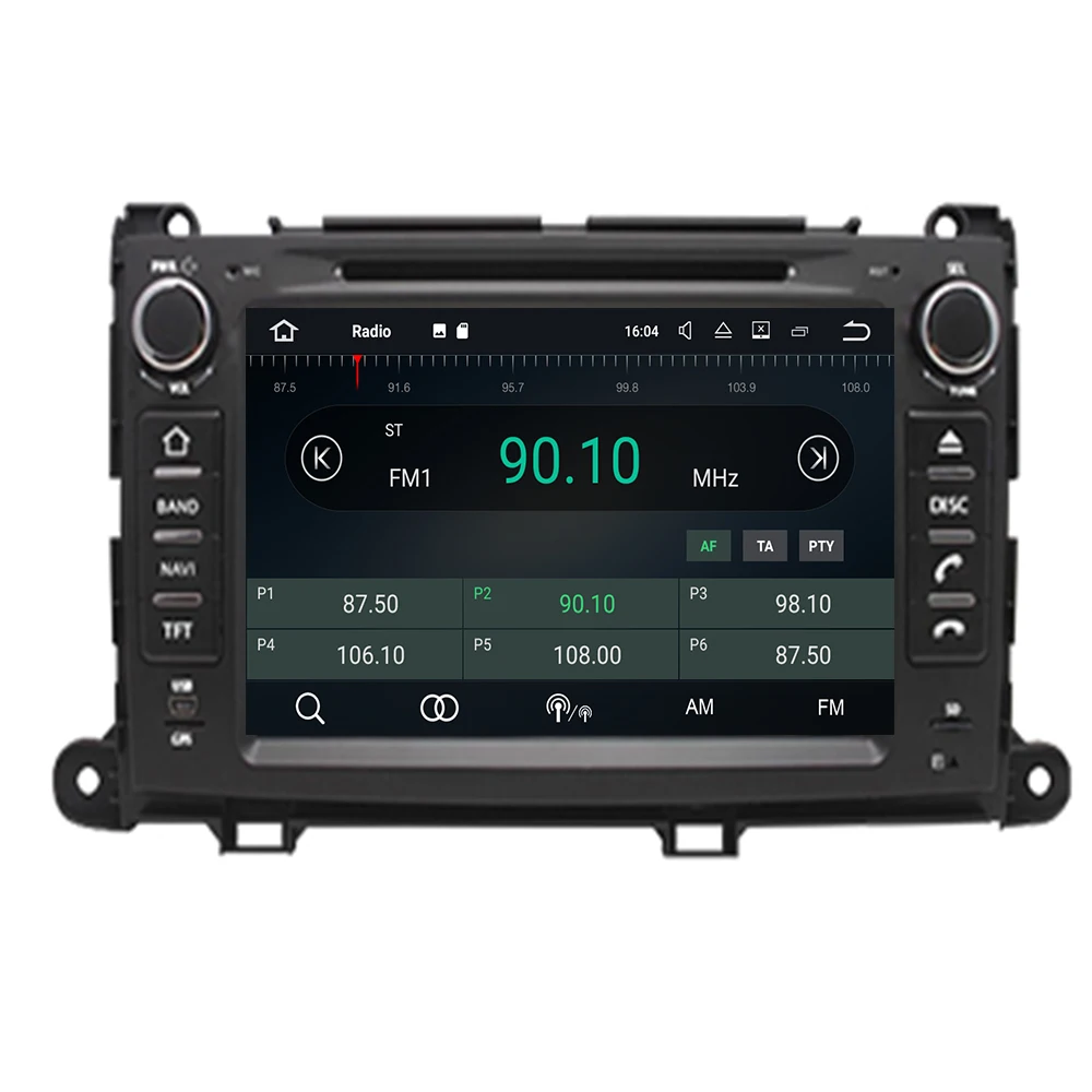 Автомобильный радиоприемник Octa Core 2 Din Android 10 для Toyota Sienna 2010 2011 2012 2013 2014 GPS навигация