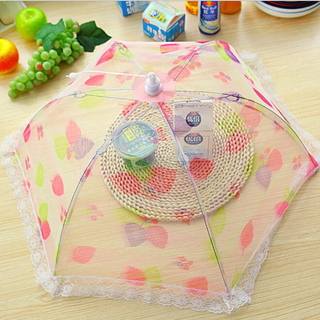 

Food Covers Umbrella Style Anti Fly Mosquito Kitchen diameter cooking Tools meal cover Hexagon gauze table food cover ss840
