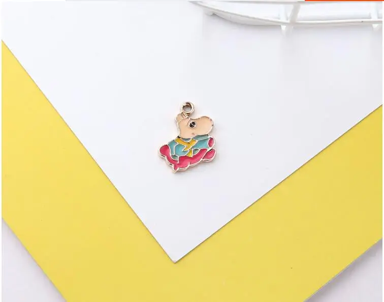 Diy ювелирных изделий 40 шт/партия подвески из сплава масляные Мультяшные животные/буквы/форма цветка металлический подвешиваемый кулон подвески - Окраска металла: 15