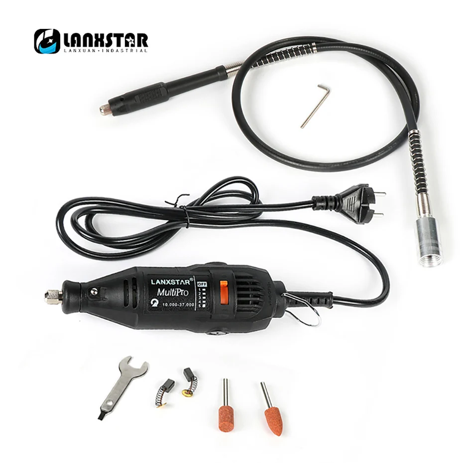 Lanxstar Dremel электроинструменты, электрическая мини дрель, полировальная машина, вращающийся инструмент с переменной скоростью с 106, аксессуары для электроинструмента