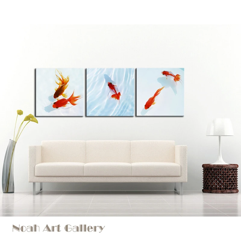Печать на холсте с изображением золотой рыбки высокое разрешение печать