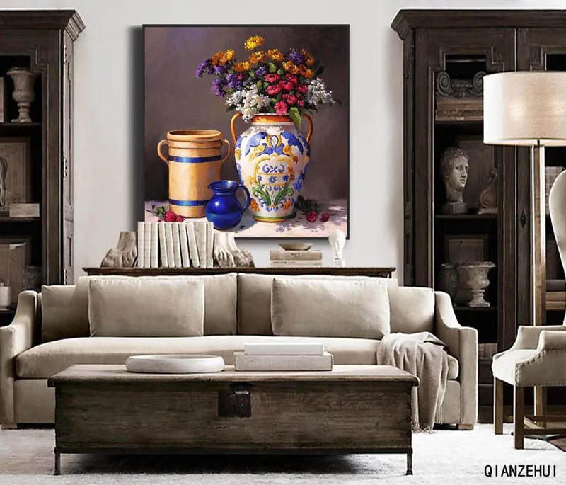 DIY Rhinestone plastic crafts painting diamond Still life vase crystal square cross stitch full | Дом и сад