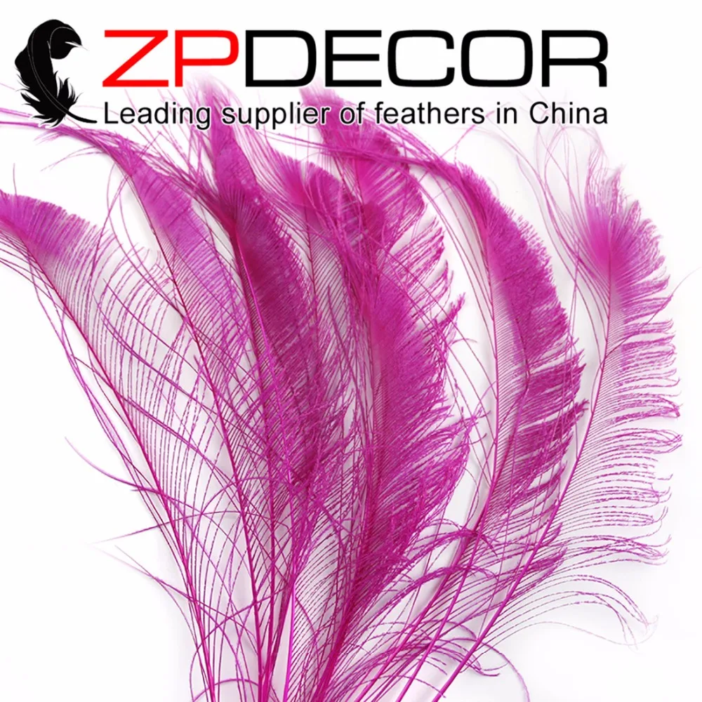 ZPDECOR 50 шт./лот 30-40 см (12-16 дюймов) ручной выбор премиум качества ярко-розовый опт павлиньи мечи ограненные перья для продажи