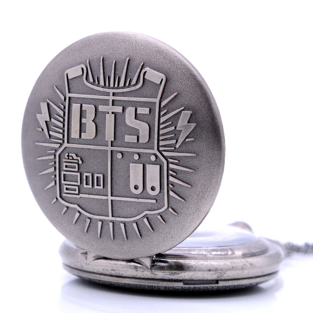 2018 Античная Vintgae BTS кварцевые карманные часы Цепочки и ожерелья подвеска