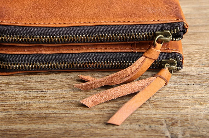 Мужской винтажный кошелек AETOO короткий кожаный бумажник из натуральной кожи с