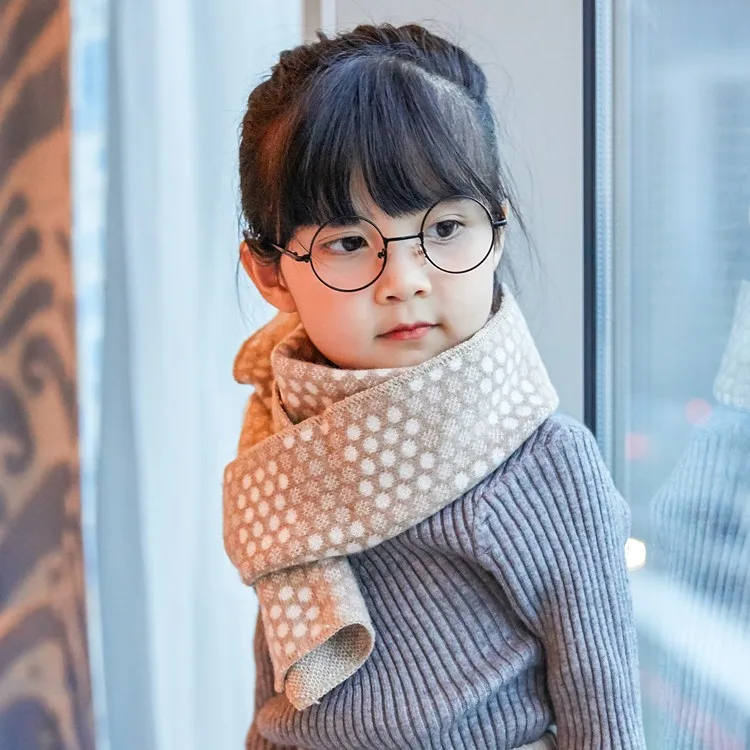 2018 новая зимняя детская кашемировый шарф шарфы дети мальчики девочки в горошек