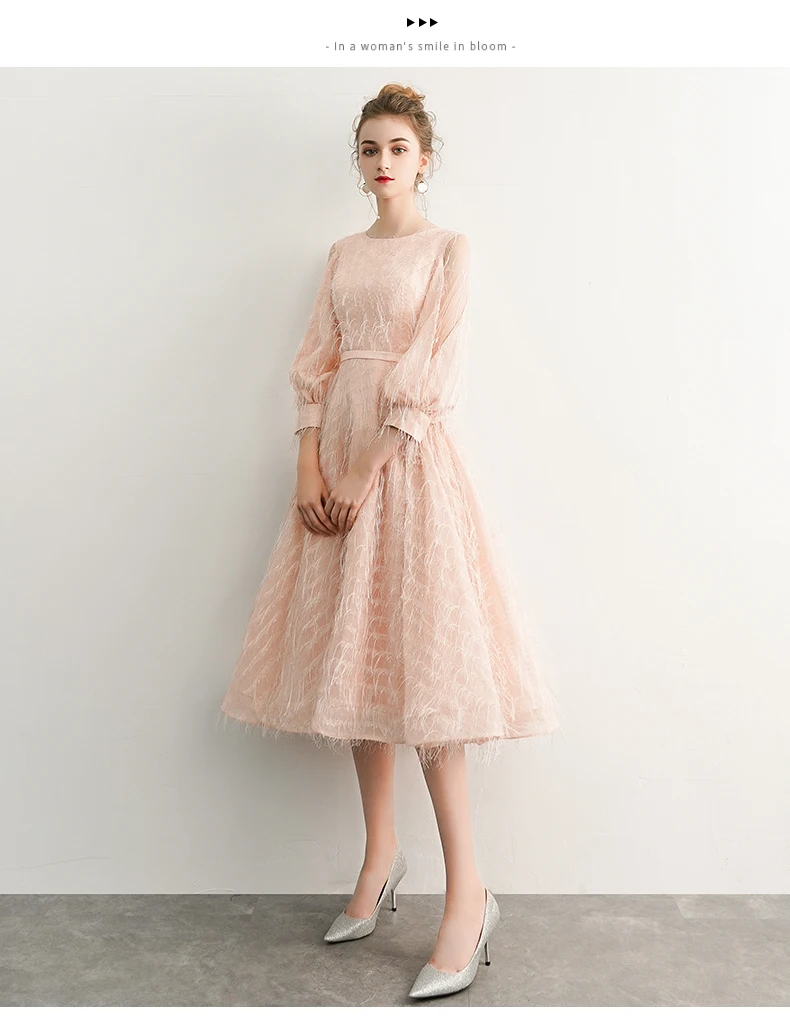 Robe de Soiree Courte розовое винтажное кружевное вечернее платье короткое вечернее платье с поясом Vestido de Festa LYFY13