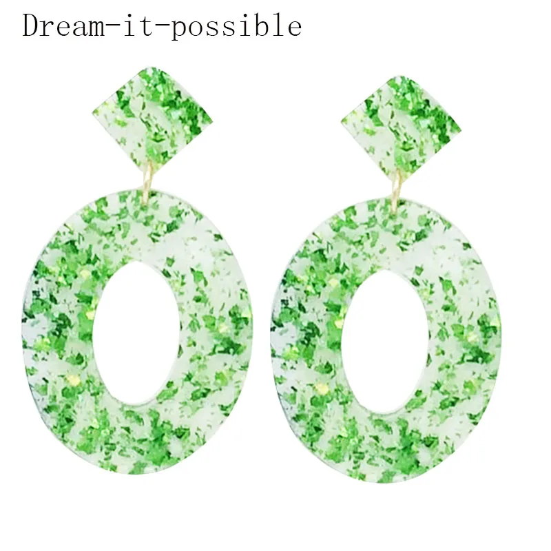 Dream-it-possible,, милая, друза, блестящая, блестящая, модная, популярная, очаровательная, Геометрическая, акриловая, уксусная кислота, полимерная серьга, Корейская