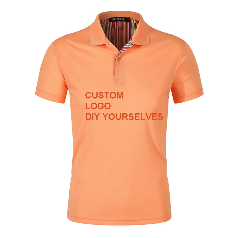 100% полиэстер ткань Пользовательский логотип мужская рубашка поло с коротким