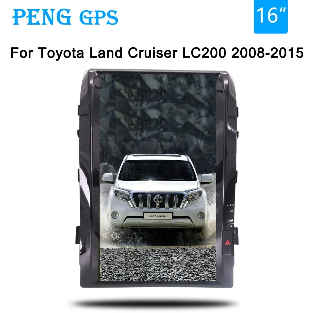 Android 6 0 16 &quotTesla Стиль Вертикальное автомобильное радио gps для TOYOTA LAND CRUISER LC 200 2008 2015