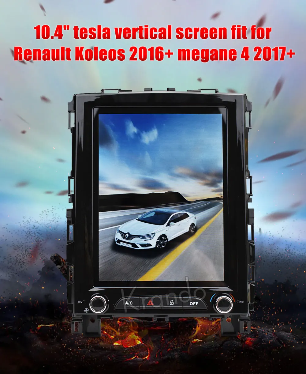 Krando Android 7,1 10," Tesla вертикальный экран автомобильный аудио для Renault Koleos+ megane 4+ gps навигационная система плеера