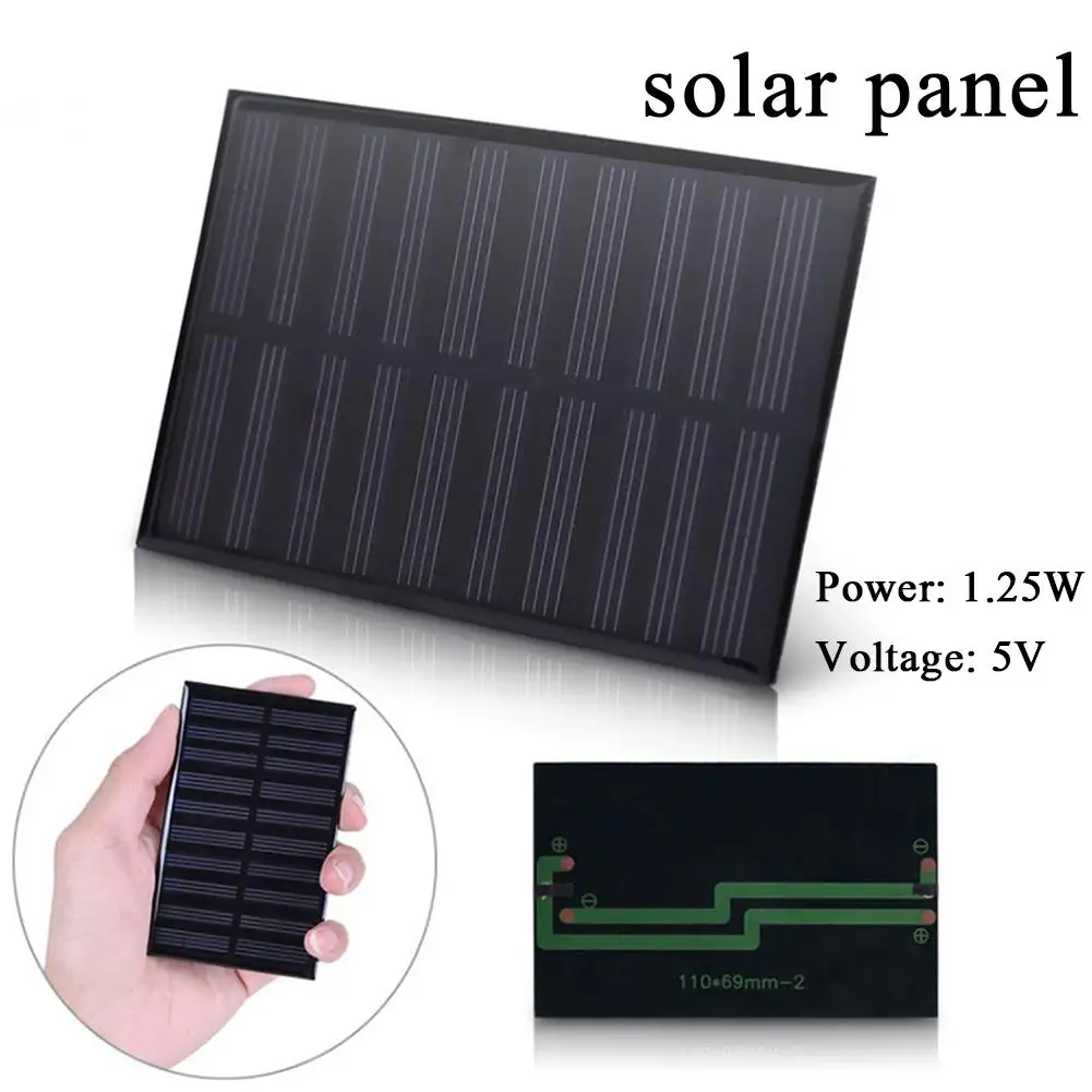 Панели солнечные 5V 1 25 W 110x69 м поликристаллического кремния DIY Батарея заряда