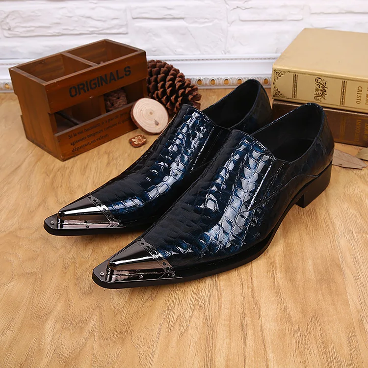 

Fashion Pointed Oxford Zapatos Hombre Casual Business British Style Leather Boots Iron Men's Shoes Novelty Party Shoes